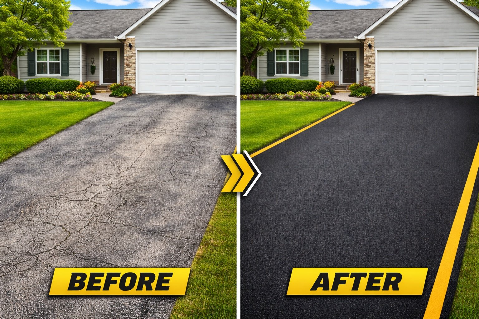 Sealcoating before and after